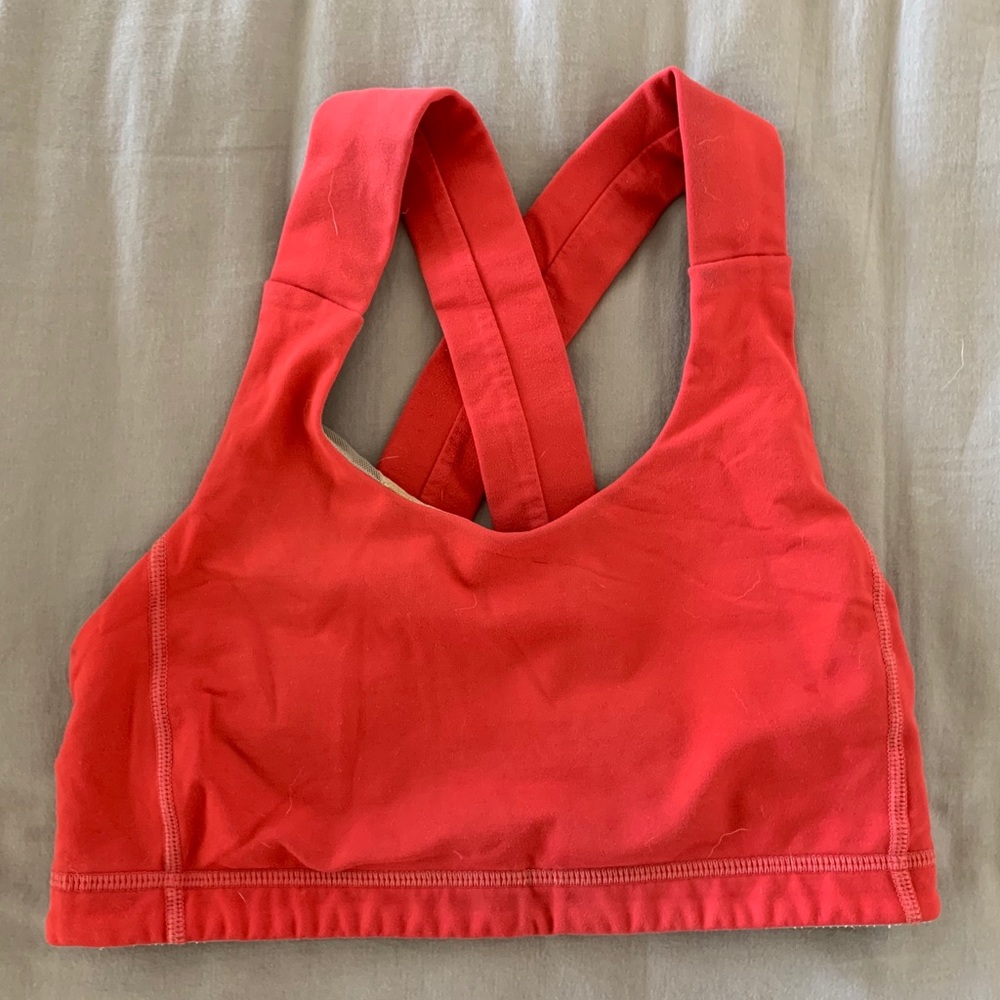 Red lululemon sports bra